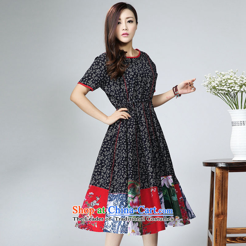 The sea route take the original ethnic small saika Foutune of larger dresses ultra-large black XL, sea route J1L168 spend shopping on the Internet has been pressed.