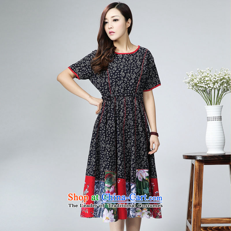 The sea route take the original ethnic small saika Foutune of larger dresses ultra-large black XL, sea route J1L168 spend shopping on the Internet has been pressed.