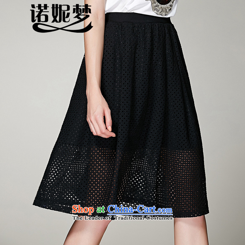 The 2015 Summer Dream Connie new ultra large female thick mm temperament wild mesh upper body skirt s3626XXXXL black