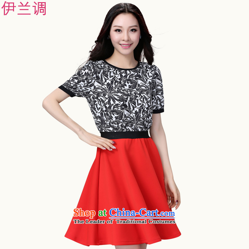 Gilland Adjustable XL dresses larger female chiffon fat mm Summer 2015 new summer thick sister video thin 200 catties XXXXL 2193 Red
