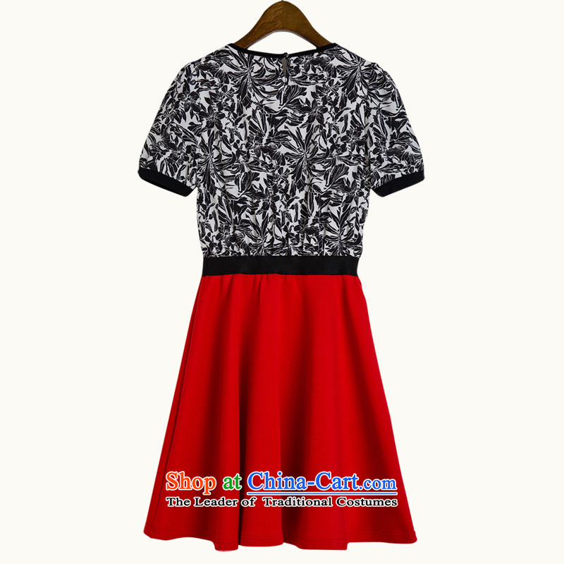 Gilland Adjustable XL dresses larger female chiffon fat mm Summer 2015 new summer thick sister video thin 200 catties 2193 Red jiran adjustable.... XXXXL, shopping on the Internet