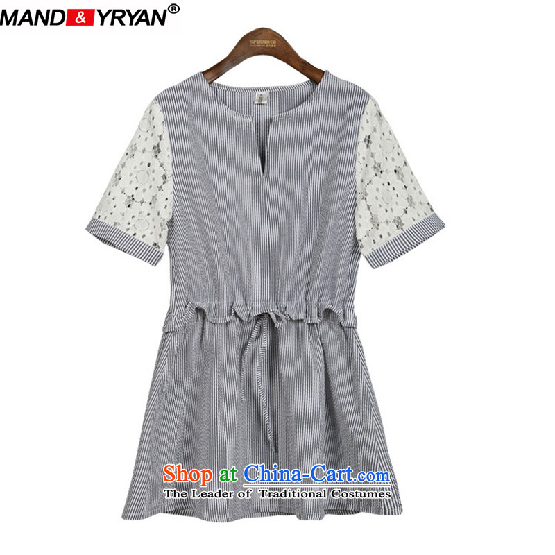 Mantile tu 2015 Western large female summer to intensify the thick mm dresses tether Foutune of video thin V-Neck large streaks dresses /MDR1768 XXXXL165-175 figure around 922.747, mantile mandyryan Eun () , , , shopping on the Internet