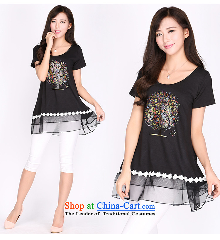 Shani Flower Lo 200 catties larger T-shirts to increase video loose thin, stamp thick sister summer blouses 2160 Black 5XL picture, prices, brand platters! The elections are supplied in the national character of distribution, so action, buy now enjoy more preferential! As soon as possible.