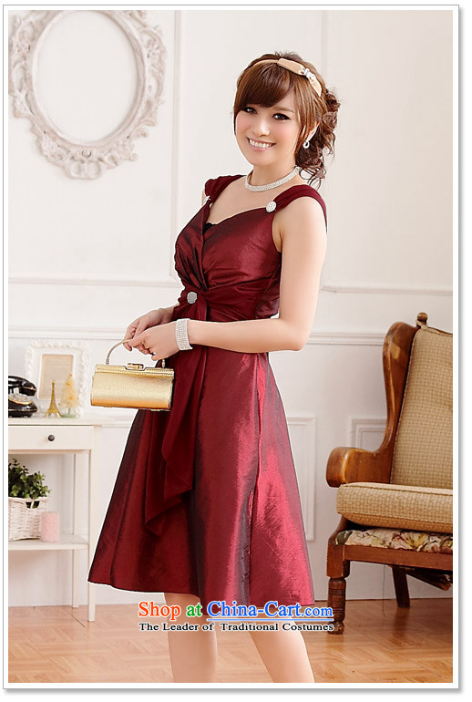 C.o.d. Package Mail 2015 new dinners ornate breast thin waist V-neck tie strap with diamond dress skirt (diamonds may be removed with girdles chest) Wine red XL Photo, prices, brand platters! The elections are supplied in the national character of distribution, so action, buy now enjoy more preferential! As soon as possible.