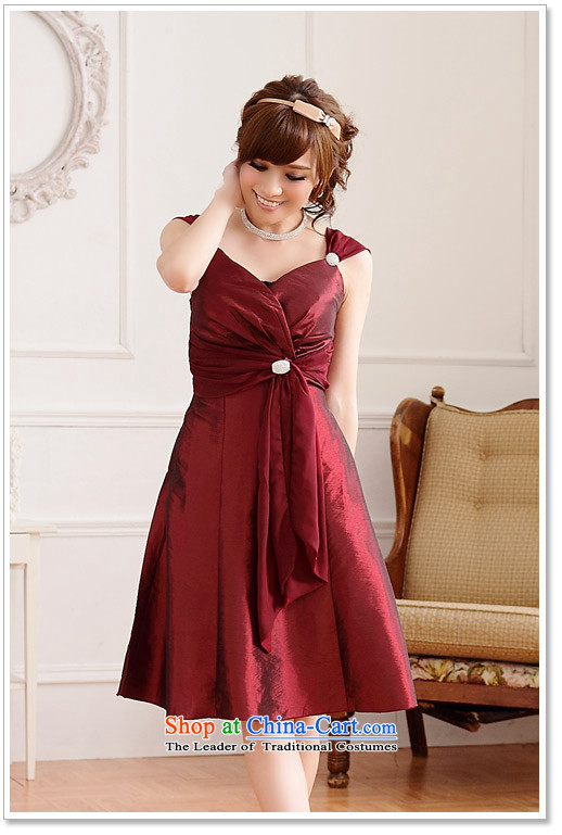 C.o.d. Package Mail 2015 new dinners ornate breast thin waist V-neck tie strap with diamond dress skirt (diamonds may be removed with girdles chest) Wine red XL Photo, prices, brand platters! The elections are supplied in the national character of distribution, so action, buy now enjoy more preferential! As soon as possible.