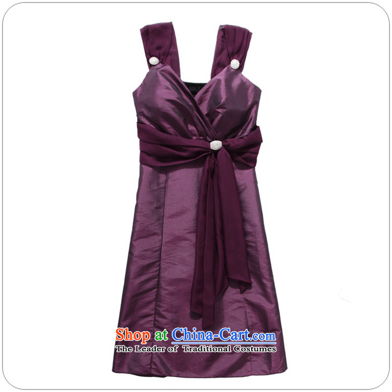 C.o.d. Package Mail 2015 new dinners ornate breast thin waist V-neck tie strap with diamond dress skirt (diamonds may be removed with girdles chest) Wine red XL, land is of Yi , , , shopping on the Internet