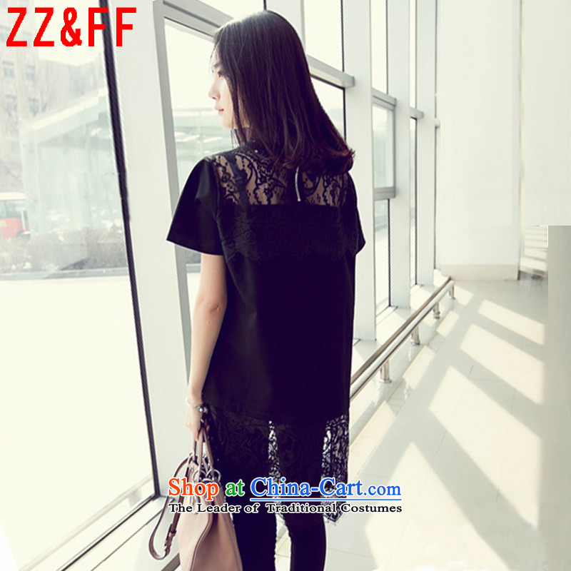 2015 Summer Zz&ff new larger female engraving nail pearl lace under the Small Heung-Sau San dresses LYQ9567 female black XL,ZZ&FF,,, shopping on the Internet
