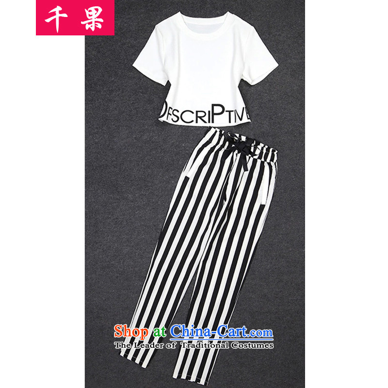 The results of the Women 2015 MM thick new large summer short-sleeved T-shirt thin graphics relaxd + streaks Harun trousers and leisure Kit 376 picture color XXL recommendations 120-140, 000 fruit (QIANGUO shopping on the Internet has been pressed.)
