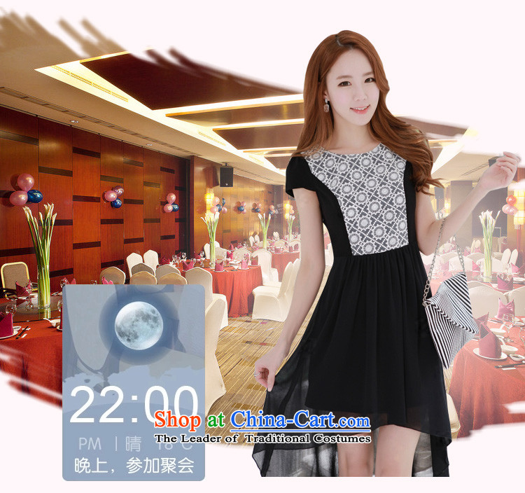 C.o.d. Package Mail 2015 Summer new stylish atmosphere and sexy Korean version of the new dovetail skirt long after the former short video thin temperament elegant chiffon lace dresses black XXL picture, prices, brand platters! The elections are supplied in the national character of distribution, so action, buy now enjoy more preferential! As soon as possible.