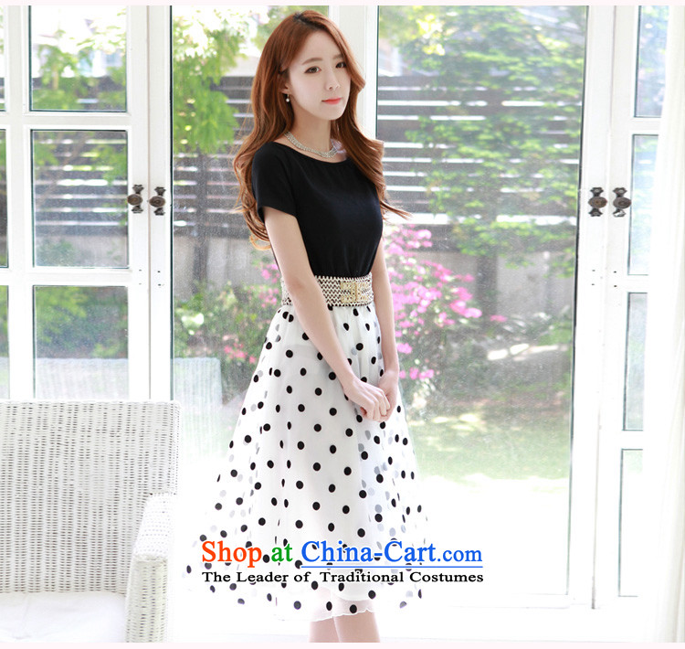 C.o.d. Package Mail 2015 Summer new stylish Korean version of Word SENSE Neck short-sleeve knitting stitching OSCE root yarn wave point bon bon sweet graphics thin black skirt XXL picture, prices, brand platters! The elections are supplied in the national character of distribution, so action, buy now enjoy more preferential! As soon as possible.