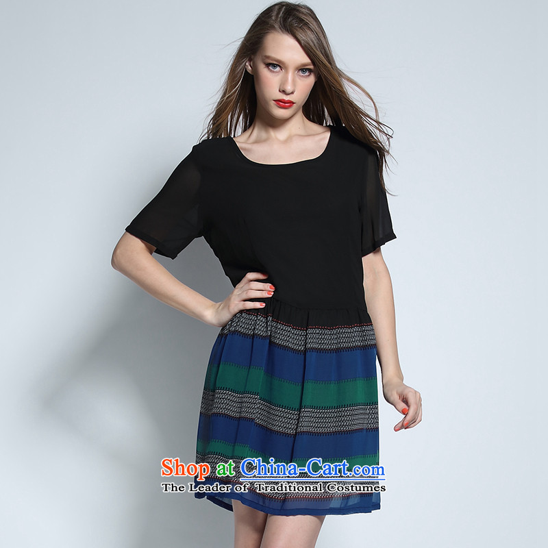 Improving access of 2015 Summer new thick sister larger female retro dress video thin black XXXXXL, 2653 Sau San improving access (MUFUNA) , , , shopping on the Internet