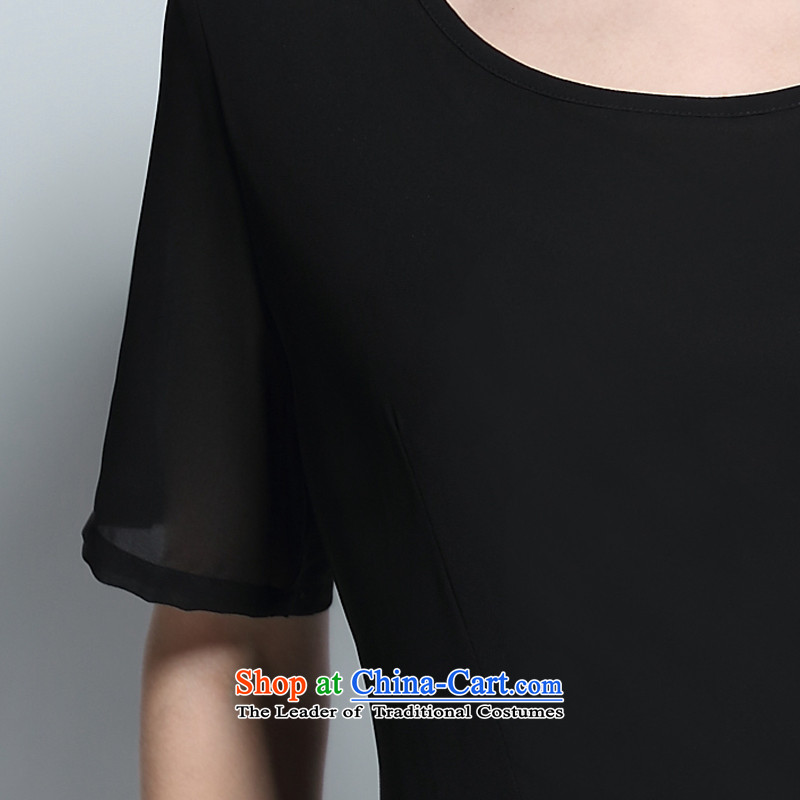 Improving access of 2015 Summer new thick sister larger female retro dress video thin black XXXXXL, 2653 Sau San improving access (MUFUNA) , , , shopping on the Internet