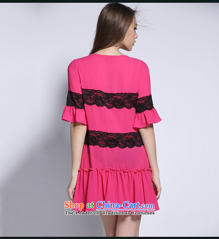 Improving access of 2015 Summer new larger female thick sister temperament knocked color lace stitching chiffon dresses in red XXL pictures 2,631, prices, brand platters! The elections are supplied in the national character of distribution, so action, buy now enjoy more preferential! As soon as possible.