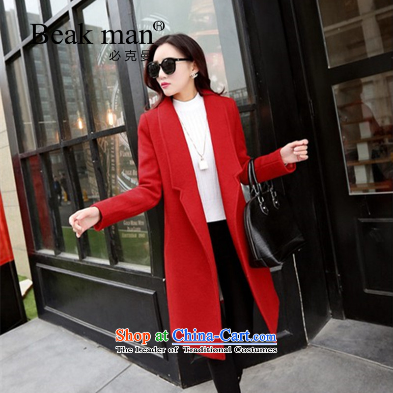 Of Cayman wool coat women 2015 Winter? New Products Korean style liberal Sau San)? a wool coat long-sleeved pure colors in the Women's Long Sleeve aubergine L/165, gross? Will beak (man) , , , shopping on the Internet