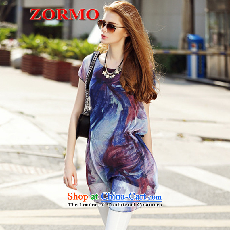  Large European and American women ZORMO replacing summer thick mm to XL ink immigrants T-shirt, long Leisure shirt picture color XXXL,ZORMO,,, shopping on the Internet