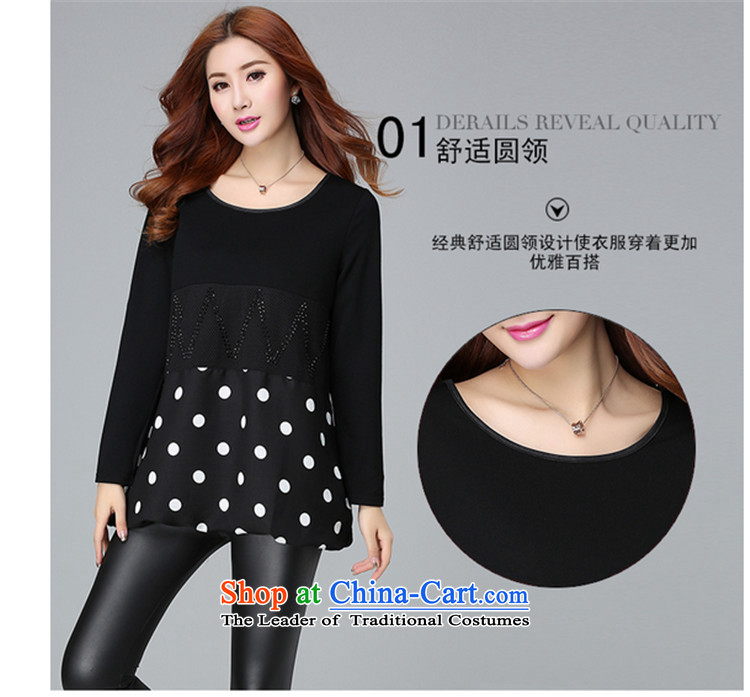 Yun-ying large sa 2015 Autumn women with new fat mm increase to round-neck collar larger t-shirts, forming the Netherlands D9627 female  black XL Photo, prices, brand platters! The elections are supplied in the national character of distribution, so action, buy now enjoy more preferential! As soon as possible.