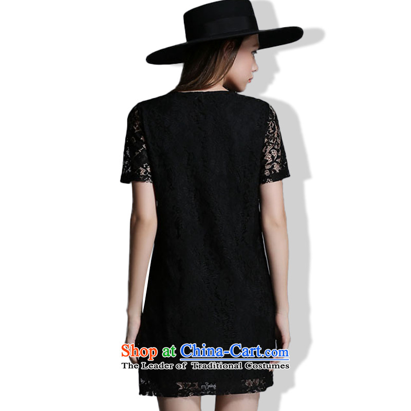 Install the new summer ting zhuangting2015 high end large European and American Girl graphics thin lace short-sleeved dresses 1926 Black XL, replacing Ting (zhuangting) , , , shopping on the Internet
