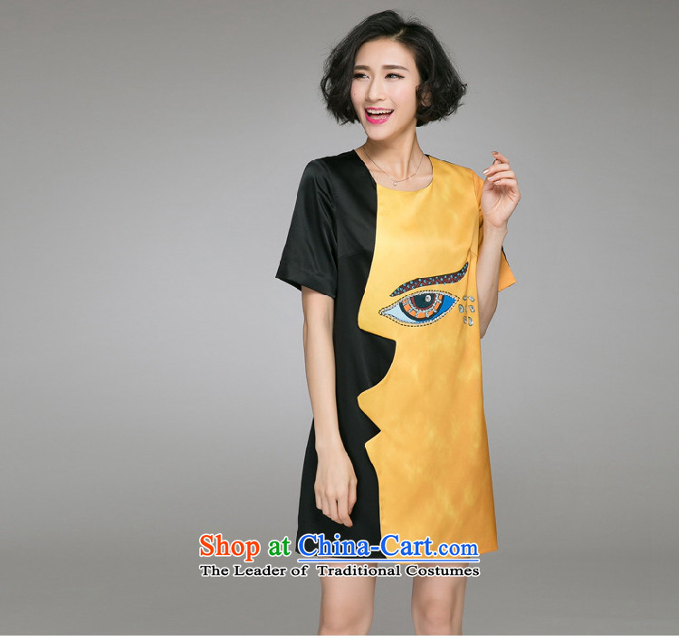 C.o.d. Package Mail thick MM larger women's Summer 2015 new products Sleek and Sexy personality with big eyes ironing drill tie-dye Sau San dresses orange XXXL picture, prices, brand platters! The elections are supplied in the national character of distribution, so action, buy now enjoy more preferential! As soon as possible.
