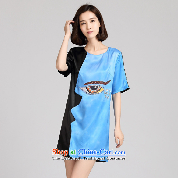 C.o.d. Package Mail thick MM larger women's Summer 2015 new products Sleek and Sexy personality with big eyes ironing drill tie-dye Sau San dresses orange XXXL picture, prices, brand platters! The elections are supplied in the national character of distribution, so action, buy now enjoy more preferential! As soon as possible.