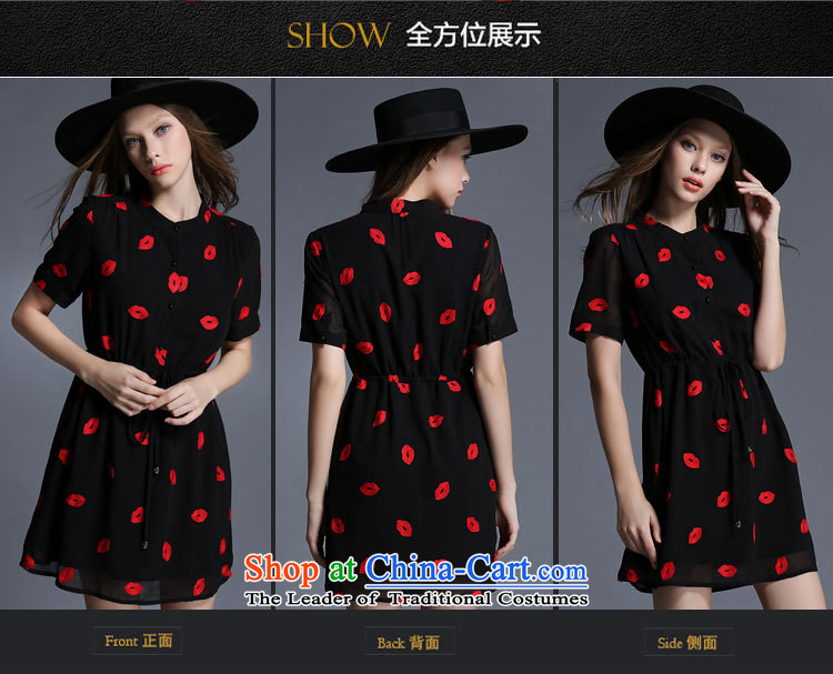 Improving access of 2015 Summer new mm thick large female chiffon red lips elastic drawcord video in thin long skirt 1909 Black XXL picture, prices, brand platters! The elections are supplied in the national character of distribution, so action, buy now enjoy more preferential! As soon as possible.
