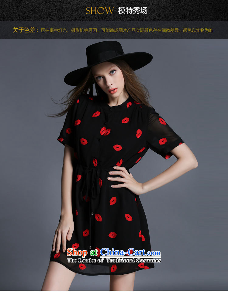 Improving access of 2015 Summer new mm thick large female chiffon red lips elastic drawcord video in thin long skirt 1909 Black XXL picture, prices, brand platters! The elections are supplied in the national character of distribution, so action, buy now enjoy more preferential! As soon as possible.