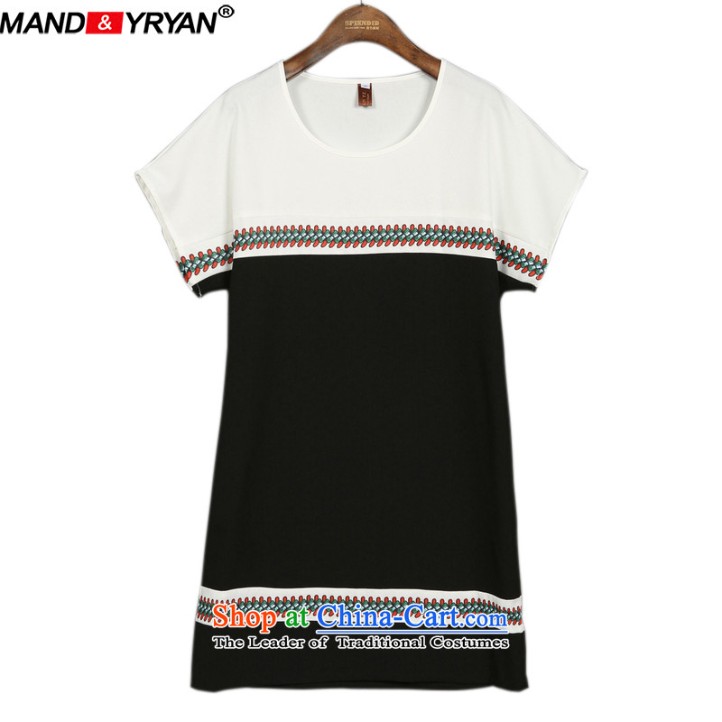 Mantile tu 2015 new ultra large female to intensify the hedging round-neck collar chiffon dresses short-sleeved thick mm summer figure /MDR1765 XXXL150-160 around 922.747, mantile mandyryan Eun () , , , shopping on the Internet