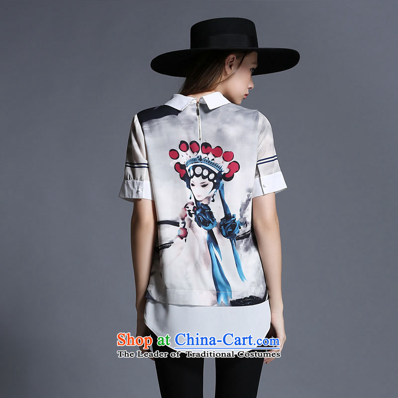 Improving access of 2015 Women's code of the npc thick summer new doll collar retro stamp wild shirt thick mm video thin T-shirt color picture XXL, 1910 improving access (MUFUNA) , , , shopping on the Internet