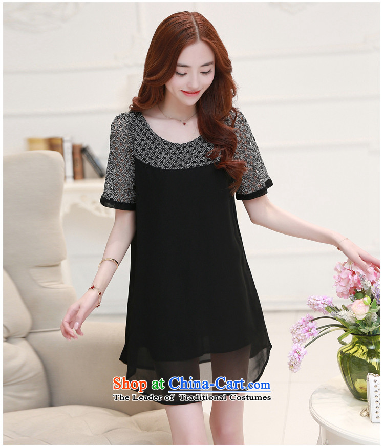 2015 Summer Zz&ff new larger female lace stitching Sau San chiffon dresses LYQ1258 female black XL Photo, prices, brand platters! The elections are supplied in the national character of distribution, so action, buy now enjoy more preferential! As soon as possible.