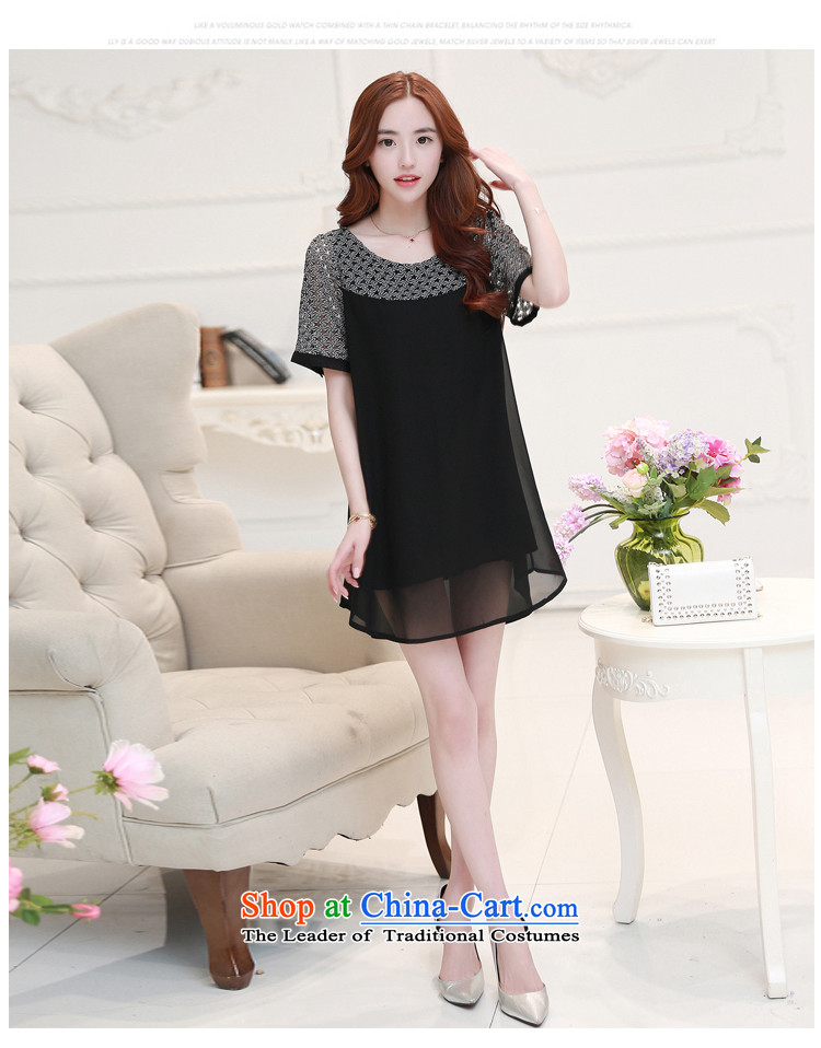 2015 Summer Zz&ff new larger female lace stitching Sau San chiffon dresses LYQ1258 female black XL Photo, prices, brand platters! The elections are supplied in the national character of distribution, so action, buy now enjoy more preferential! As soon as possible.