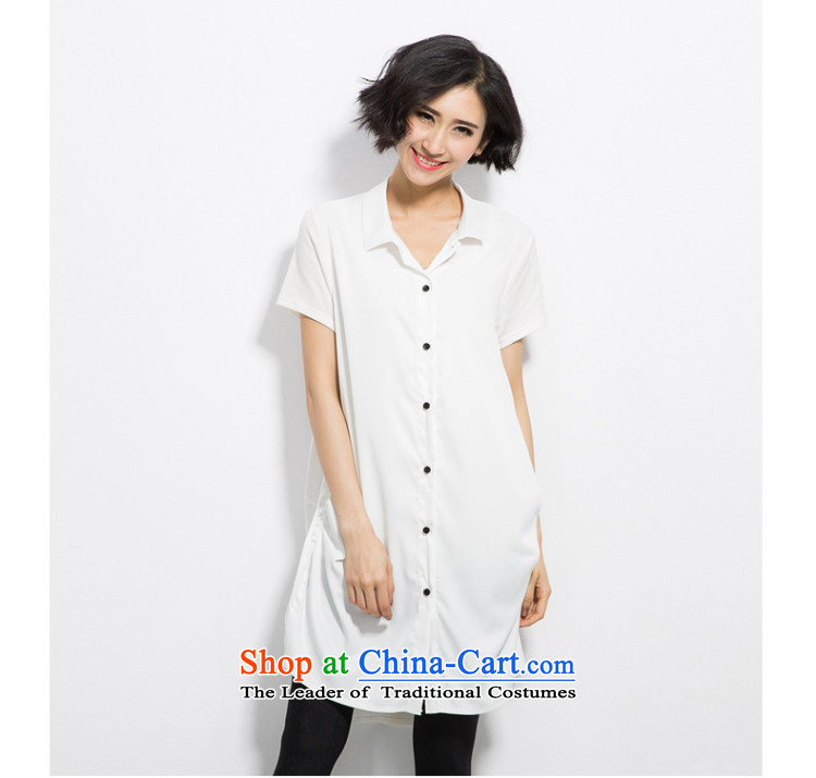 The eternal summer 2015, Sau thick mm new larger female single row for loose video in thin long white shirt 3XL picture, prices, brand platters! The elections are supplied in the national character of distribution, so action, buy now enjoy more preferential! As soon as possible.