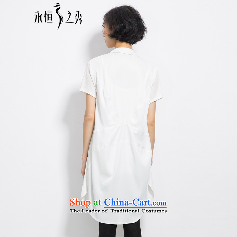 The eternal summer 2015, Sau thick mm new larger female single row for loose video in thin long white shirt 3XL, eternal Soo , , , shopping on the Internet