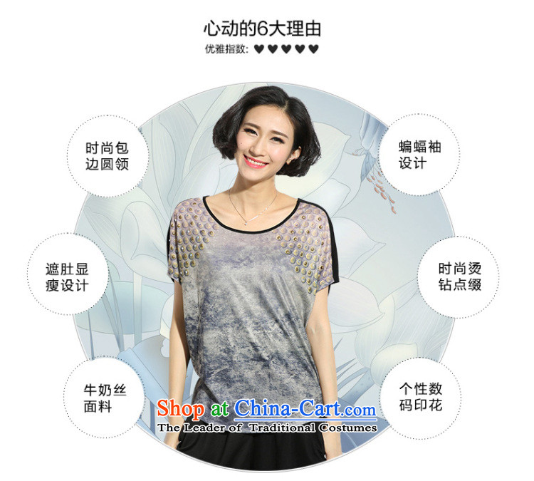The eternal summer 2015, Sau thick mm new larger women's milk silk digital printing loose video thin T-shirt map color pictures, prices, XL brand platters! The elections are supplied in the national character of distribution, so action, buy now enjoy more preferential! As soon as possible.