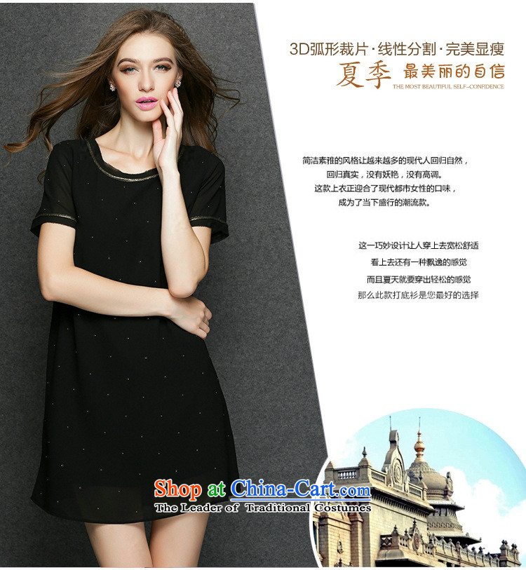 Improving access of 2015 mm thick larger women's summer to xl new round-neck collar pearl chiffon stylish loose video thin large dresses 3376 Black XXL picture, prices, brand platters! The elections are supplied in the national character of distribution, so action, buy now enjoy more preferential! As soon as possible.