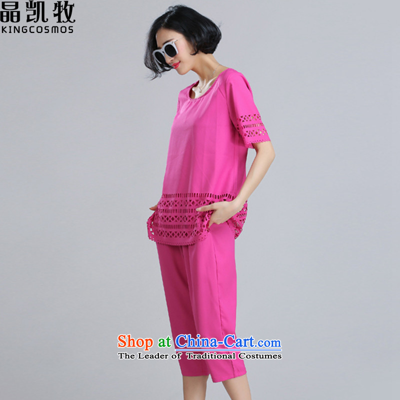 Jing Kai Makidai Code women's summer female new engraving chiffon shirt leisure wears two kits of red XXXXL, CDM621 Jing Kai (kingcosmos materials) , , , shopping on the Internet