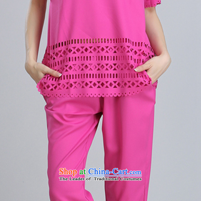 Jing Kai Makidai Code women's summer female new engraving chiffon shirt leisure wears two kits of red XXXXL, CDM621 Jing Kai (kingcosmos materials) , , , shopping on the Internet
