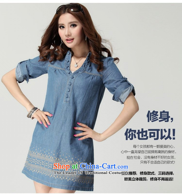 C.o.d. PACKAGE POSTAL CODE thick MM2015 large thin, cool and stylish denim dress Sau San video thin cross embroidery very casual denim dress map color 4XL Photo, prices, brand platters! The elections are supplied in the national character of distribution, so action, buy now enjoy more preferential! As soon as possible.