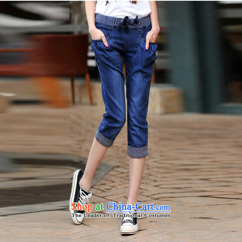  Large Zz&ff Women 2015 mm thick summer 200 catties Harun trousers larger ladies pants Capri girl jeans picture color XXL( recommendations 130-165 catty ),ZZ&FF,,, shopping on the Internet