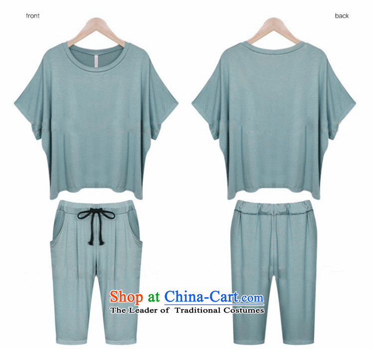Mr Hui 2015 summer products new larger female thick mm to intensify the bat sleeves loose video thin short-sleeved T-shirt + elastic Capri two kit mintcream 4XL recommendations around 170-190 microseconds catty picture, prices, brand platters! The elections are supplied in the national character of distribution, so action, buy now enjoy more preferential! As soon as possible.