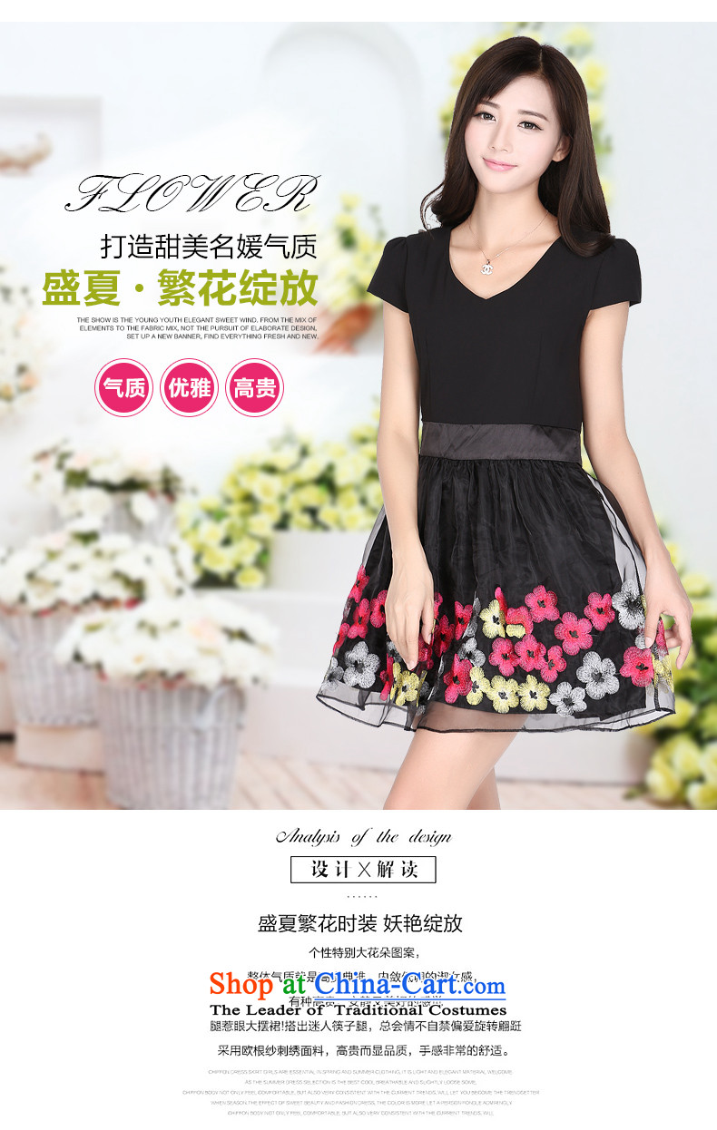 Luo Shani flower code women thick mm summer 200 catties to increase girls' thick graphics thin, thick sister dresses chiffon 2171 high-end black 5XL- OSCE root yarn embroidery picture, prices, brand platters! The elections are supplied in the national character of distribution, so action, buy now enjoy more preferential! As soon as possible.