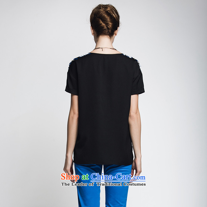 The former Yugoslavia Migdal Code women 2015 Summer new stylish mm thick slice on the shoulder, short-sleeved T-shirt 952153947 Black XL, Yugoslavia Mak , , , shopping on the Internet