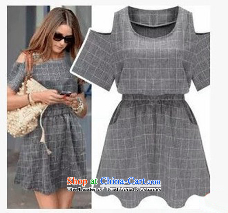 The results of the 2015 European and American Women's large summer new thick sister video thin to Sau San increase bare shoulders plaid dresses 378 color picture pictures, prices, 5XL brand platters! The elections are supplied in the national character of distribution, so action, buy now enjoy more preferential! As soon as possible.