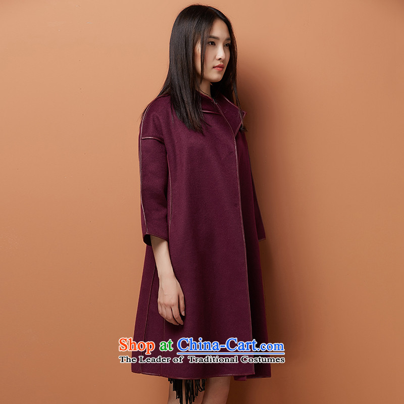 Queen's 2015 autumn and winter shows the new two-sided woolen coat female Long Hoodie gross jacket han bum chestnut horses? , L, hug him queen hanhouqueen) , , , shopping on the Internet