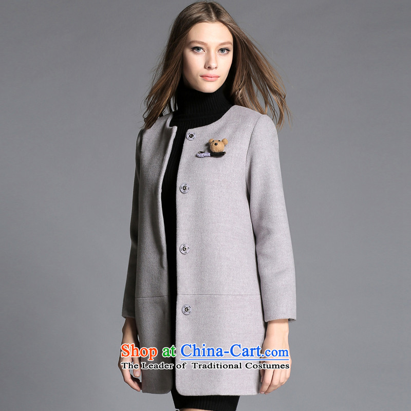 Rui Mei to 2015 to increase the number of ladies Fall/Winter Collections new thick mm loose video thin wool coats that long? C1008 jacket, gray , American-3XL, RIUMILVE) , , , shopping on the Internet