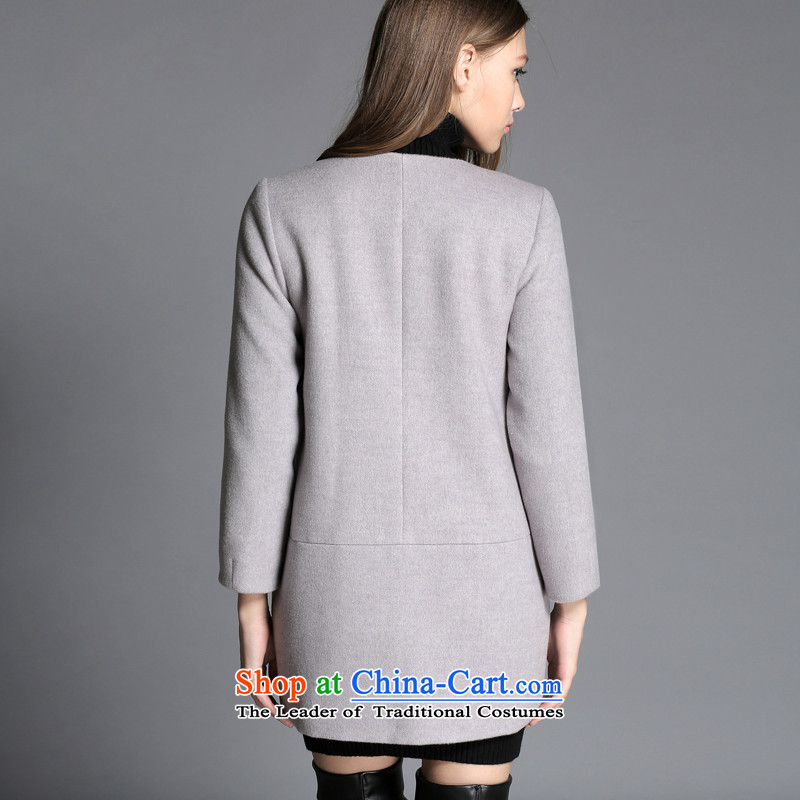 Rui Mei to 2015 to increase the number of ladies Fall/Winter Collections new thick mm loose video thin wool coats that long? C1008 jacket, gray , American-3XL, RIUMILVE) , , , shopping on the Internet