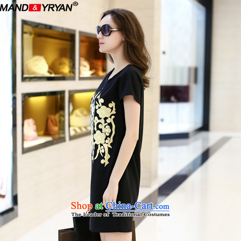 Mantile Eun European site large 2015 Women's Summer new mm thick gold stamp Sau San graphics package and short-sleeved thin skirt around 922.747 XXXXL165-175 MDR1941 black, mantile mandyryan Eun () , , , shopping on the Internet