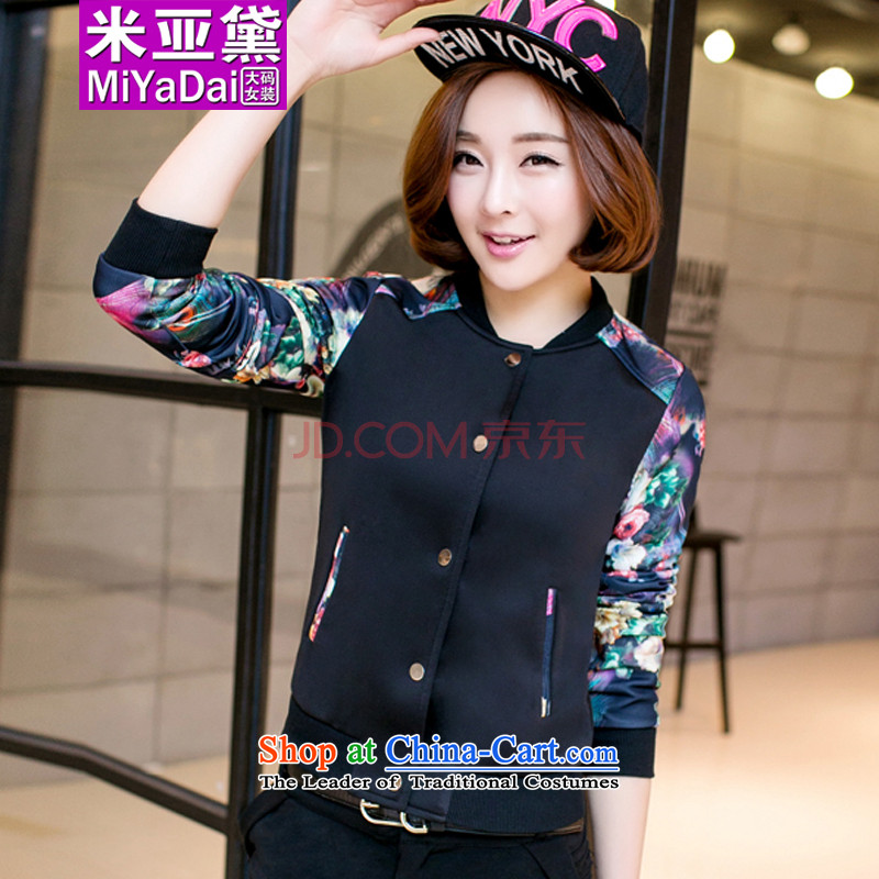 The Doi larger women during the spring and autumn jacket thick sister 2015 new Korean Version Stamp to increase thin 200 catties casual jacket color blue 3XL( female 150-170), recommendations the Doi (MIYADAI) , , , shopping on the Internet