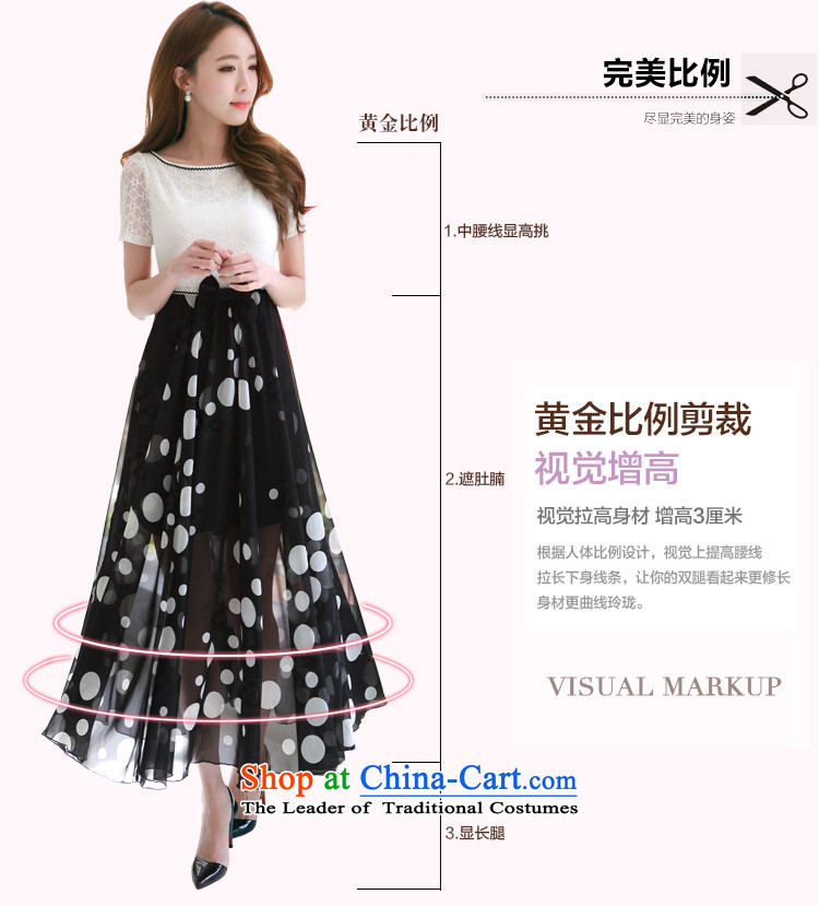 In Korean mm2015 thick sexy a field for the bubble short-sleeved lace stitching chiffon wave point temperament graphics slender skirt xl summer lady dresses white to large 4XL 150-165¨catty picture, prices, brand platters! The elections are supplied in the national character of distribution, so action, buy now enjoy more preferential! As soon as possible.