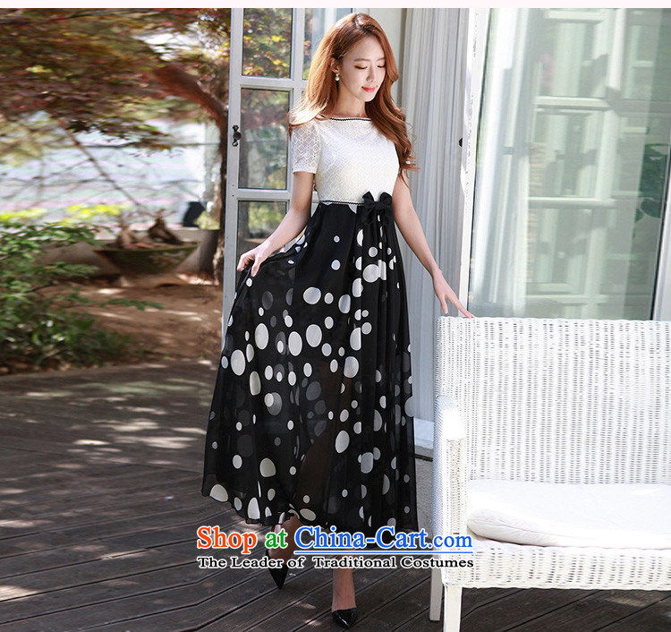 In Korean mm2015 thick sexy a field for the bubble short-sleeved lace stitching chiffon wave point temperament graphics slender skirt xl summer lady dresses white to large 4XL 150-165¨catty picture, prices, brand platters! The elections are supplied in the national character of distribution, so action, buy now enjoy more preferential! As soon as possible.