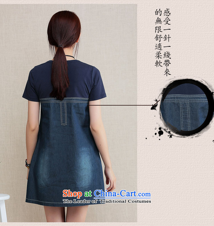 El-ju Yee Nga 2015 Summer new thick sister video thin denim dress larger women's dresses YS5065 black L picture, prices, brand platters! The elections are supplied in the national character of distribution, so action, buy now enjoy more preferential! As soon as possible.