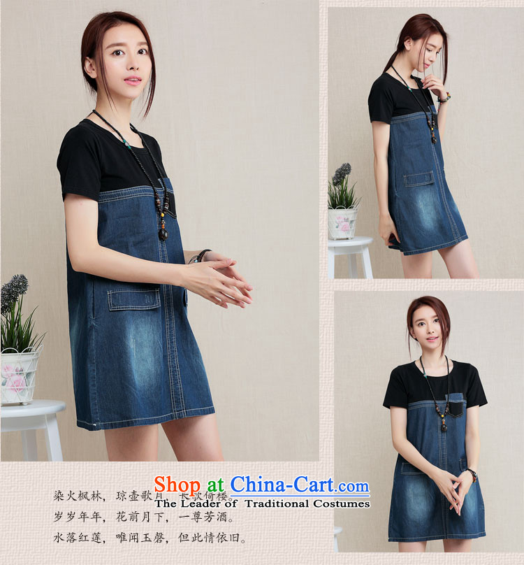El-ju Yee Nga 2015 Summer new thick sister video thin denim dress larger women's dresses YS5065 black L picture, prices, brand platters! The elections are supplied in the national character of distribution, so action, buy now enjoy more preferential! As soon as possible.